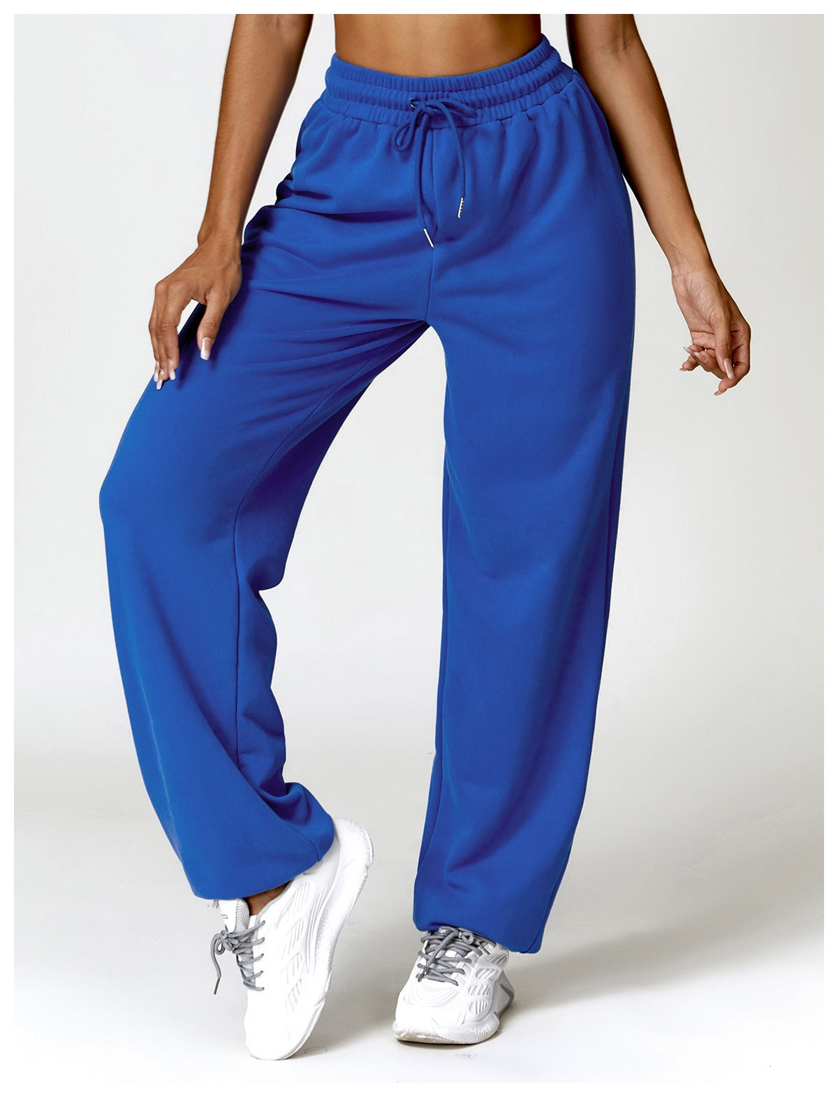 Blue Oversized Cotton Jogger Pants