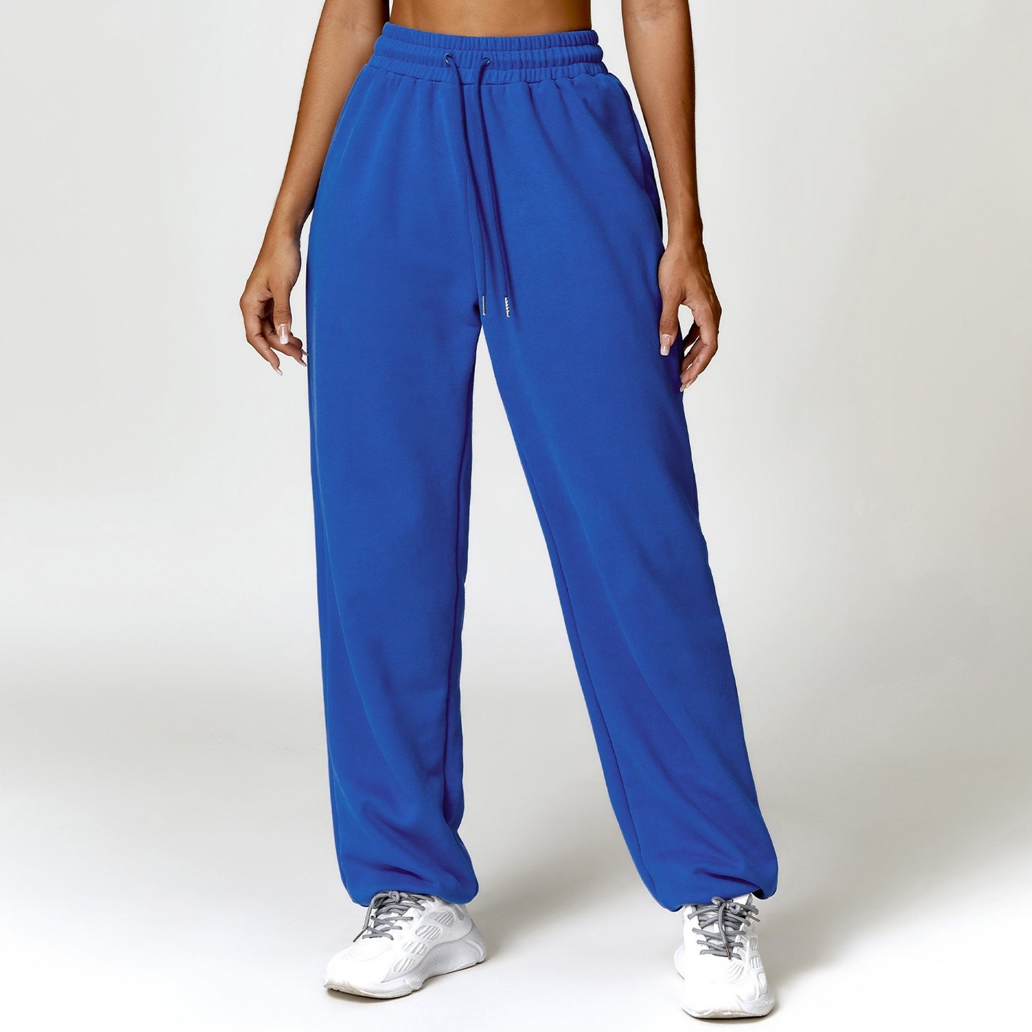 Blue Oversized Cotton Jogger Pants