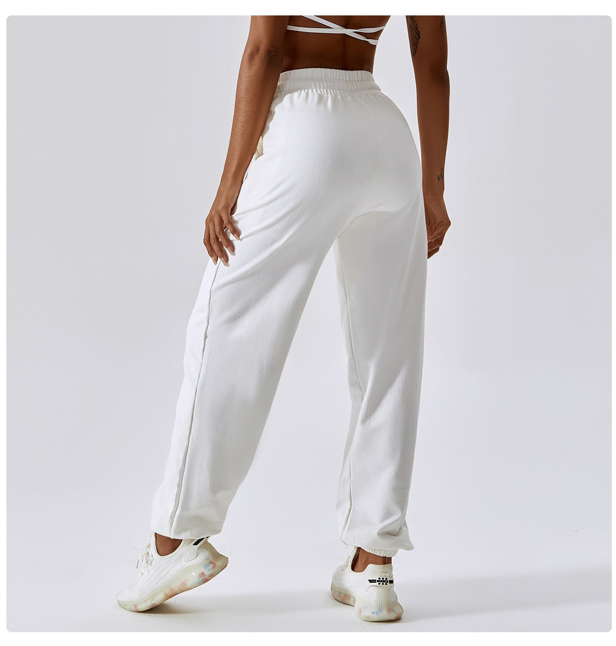 White Loose Gym Sweatpants